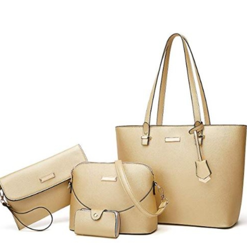 FREE SHIPPING - 4 PIECE PURSE SET - GOLD
